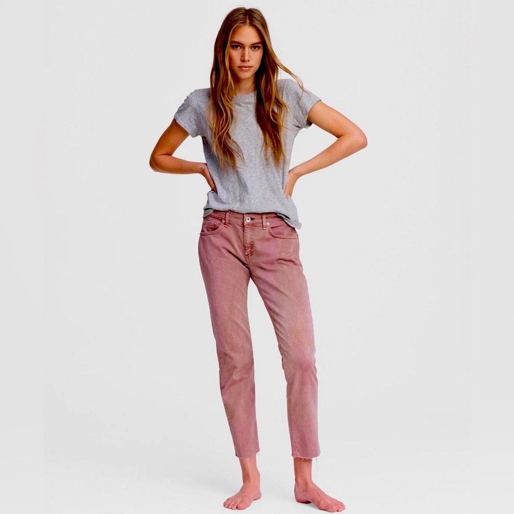 RAG & BONE DRE LOW RISE SLIM BOYFRIEND JEANS - LIGHT PLUM